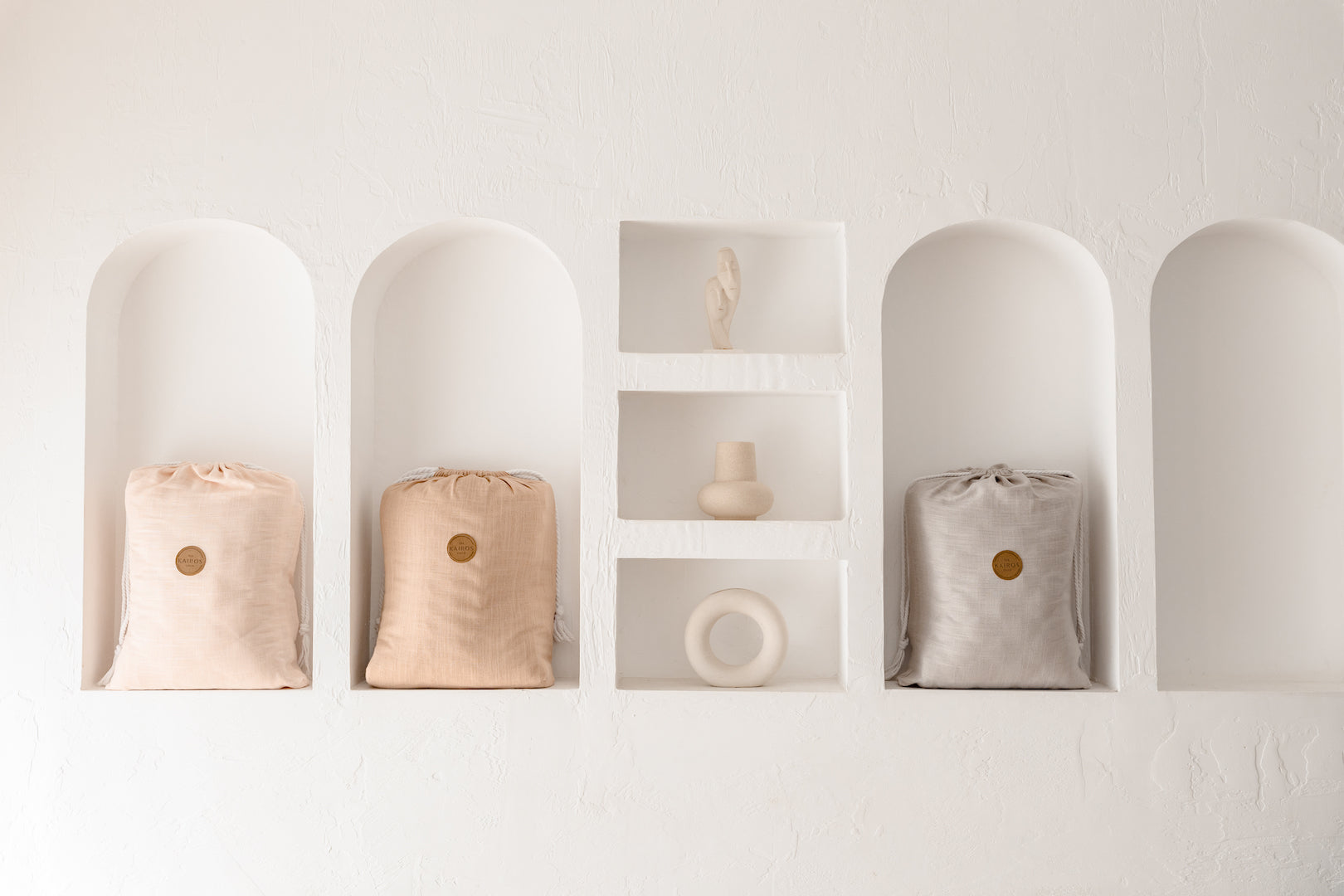 The Kairos Child Reusable & sustainable Linen dust bags lined up in a row